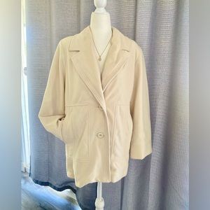 Vintage Juli De Roma Size Large Cream Polyester Women's Coat